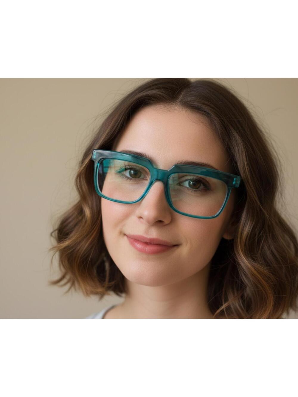 Jean Lafont France Women Eyeglasses Teal Green Bold Oversize